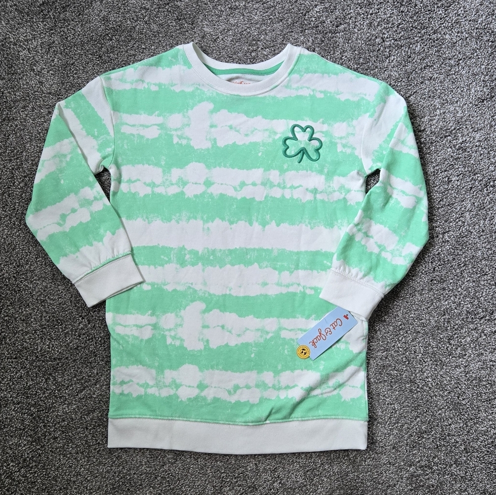 Cat & Jack Girls Long Sleeve Shirt size small St. Patrick Irish Lucky